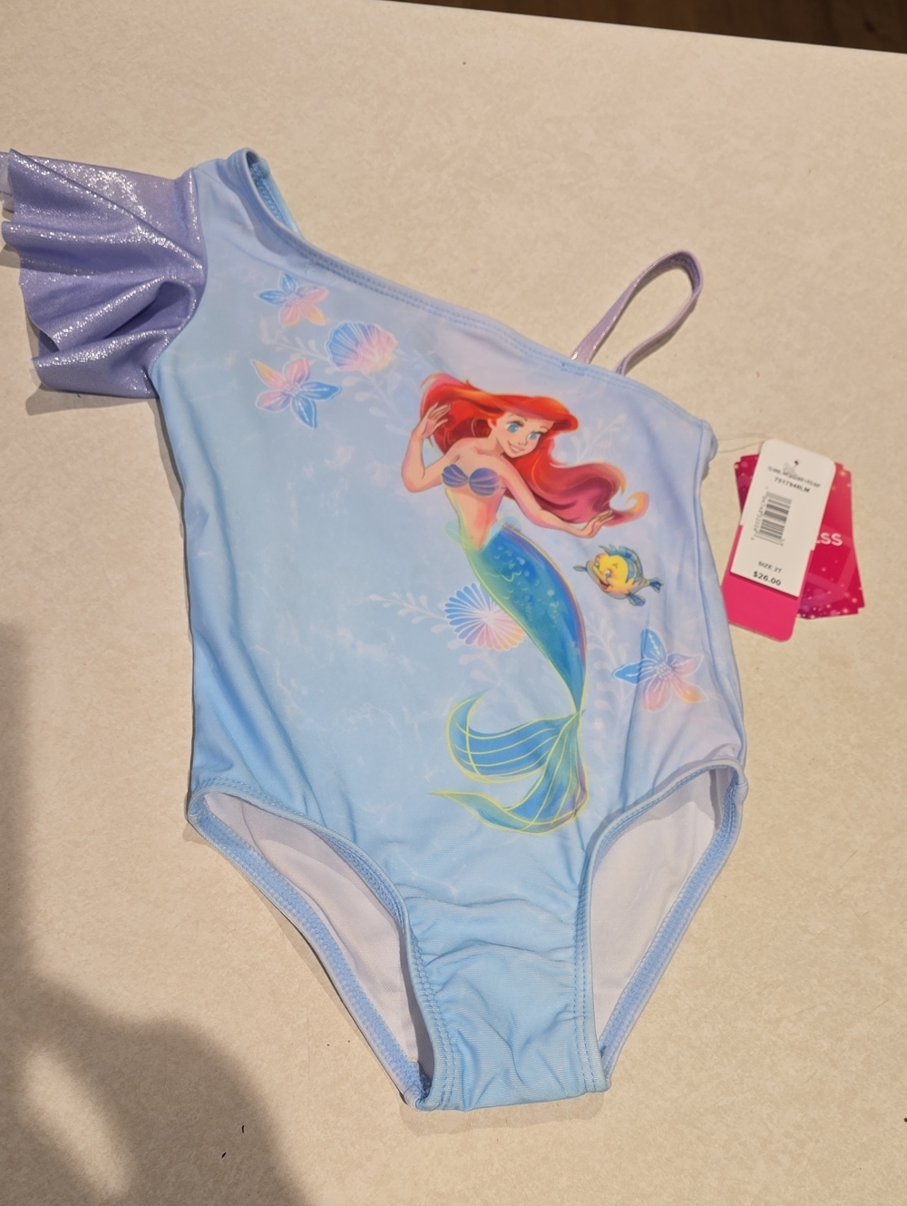 Disney Princess Ariel One Piece Swimsuit Size 2T